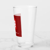 Trendy stylische dunkelrote, weiße Monogramm Ihren Glas (Links)