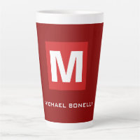Trendy stylische dunkelrote, weiße Monogramm Ihren