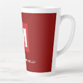 Trendy stylische dunkelrote, weiße Monogramm Ihren Milchtasse (Rechts)