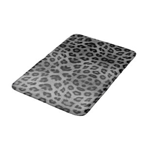 Trendy stylische Leoparden Pelztierprint schwarz g Badematte