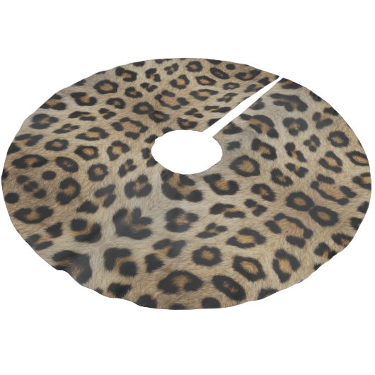 Trendy stylische Leopardenpelzmuster Polyester Weihnachtsbaumdecke (Schrägansicht)