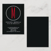 Trendy stylische moderne Briefmarke Rot Monogramm Visitenkarte (Vorne/Hinten)