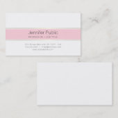 Trendy Stylische Rosa goldene Streifen Chic Schlic Visitenkarte (Vorne/Hinten)