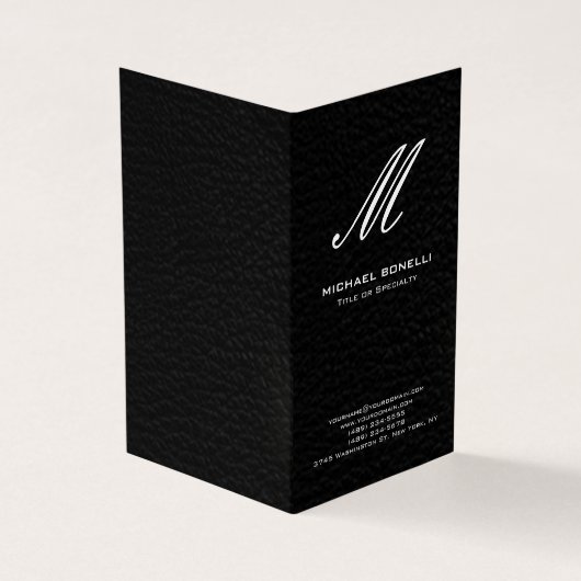 Trendy stylische Schwarz-Weiß-Kalligraphie-Monogra Visitenkarten (Vorderseite)