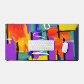 Trendy Stylish Abstrakte Kunstwerk Rainbow Schreibtischunterlage (Tastatur & Maus)