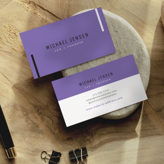 Trendy Stylish Amethyst Modern Minimal Visitenkarte