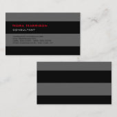 Trendy Stylish Black Gray Beruflich Consultant Visitenkarte (Vorne/Hinten)