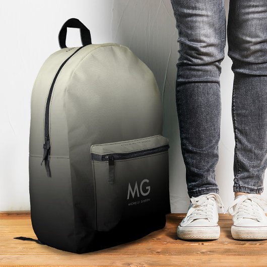 Trendy Stylish Black Gray Ombre Bedruckter Rucksack