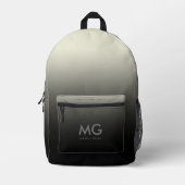 Trendy Stylish Black Gray Ombre Bedruckter Rucksack (Vorderseite)