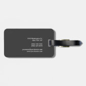 Trendy Stylish Black Modern Schlicht Minimalistisc Gepäckanhänger (Rückseite horizontal)