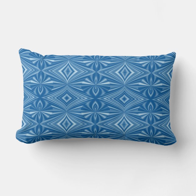 Trendy Stylish Blue Pattern Lendenkissen (Vorderseite)