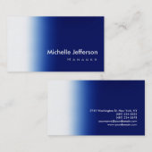 Trendy Stylish Blue White Business Card Visitenkarte (Vorne/Hinten)
