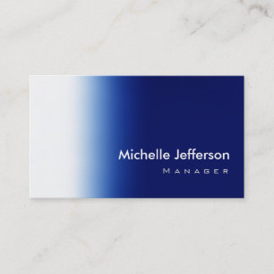 Trendy Stylish Blue White Business Card Visitenkarte