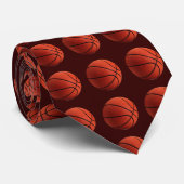 Trendy Stylish Brown Orange Basketball Krawatte (Gerollt)
