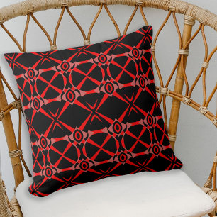 Trendy Stylish Chic Red Pink Black Op Art Muster Kissen