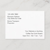 Trendy Stylish Coffee Shop Thema Neue Visitenkarte (Rückseite)