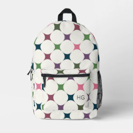 Trendy Stylish Colorful Monogram Initials Bedruckter Rucksack