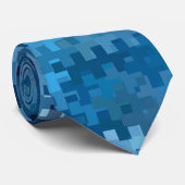 Trendy Stylish Cool Blue Pattern Krawatte (Gerollt)