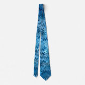 Trendy Stylish Cool Blue Pattern Krawatte (Rückseite)