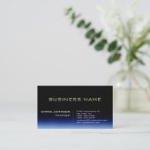 Trendy Stylish Dark Blue Manager Business Card Visitenkarte (Stehend Vorderseite)