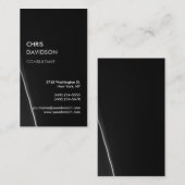 Trendy Stylish Dark Gray Wave Business Card Visitenkarte (Vorne/Hinten)