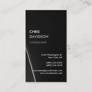 Trendy Stylish Dark Gray Wave Business Card Visitenkarte