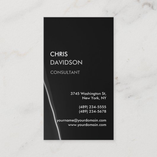 Trendy Stylish Dark Gray Wave Business Card Visitenkarte (Vorderseite)