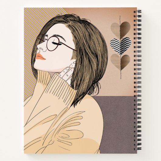 Trendy Stylish Girl Chic Liebe Herzlich Personalis Notizblock (Rückseite)