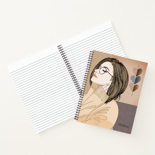 Trendy Stylish Girl Chic Liebe Herzlich Personalis Notizblock (Innenseite)