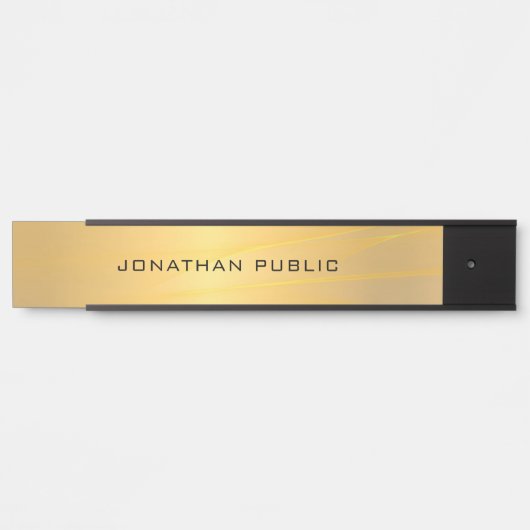 Trendy Stylish Glam Gold Moderne einfache Vorlage Türschild (Vorderseite )