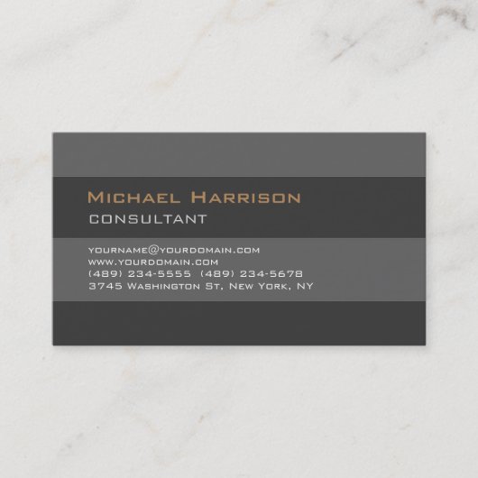 Trendy Stylish Gray Beruflich Consultant Visitenkarte (Vorderseite)