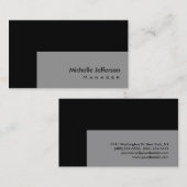 Trendy Stylish Gray Black Business Card Visitenkarte (Vorne/Hinten)