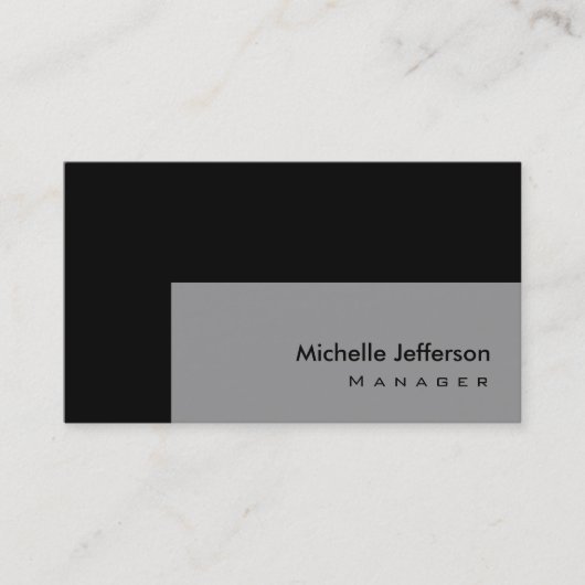 Trendy Stylish Gray Black Business Card Visitenkarte (Vorderseite)