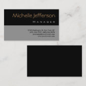 Trendy Stylish Gray Black Manager Business Card Visitenkarte (Vorne/Hinten)