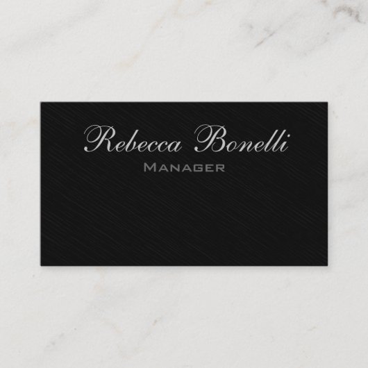 Trendy Stylish Gray Black Manager Business Card Visitenkarte (Vorderseite)