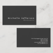 Trendy Stylish Gray Chic Business Card Visitenkarte (Vorne/Hinten)