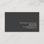 Trendy Stylish Gray Chic Business Card Visitenkarte (Rückseite)