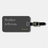 Trendy Stylish Gray Classical Minimalistisch Schli Gepäckanhänger (Vorderseite horizontal)