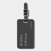 Trendy Stylish Gray Classical Minimalistisch Schli Gepäckanhänger (Vorderseite vertikal)