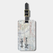 Trendy Stylish Gray Minimalistische Schlichte Wall Gepäckanhänger (Vorderseite vertikal)