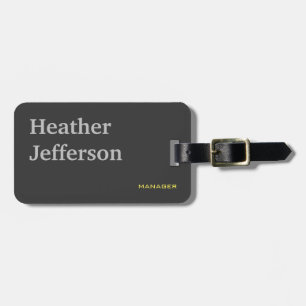 Trendy Stylish Gray Modernes Minimalistisches Schl Gepäckanhänger