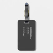 Trendy Stylish Gray Modernes Minimalistisches Schl Gepäckanhänger (Rückseite vertikal)