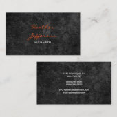 Trendy Stylish Gray Pattern Orange Script Manager Visitenkarte (Vorne/Hinten)