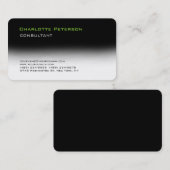 Trendy Stylish Gray Schwarz-weiß Consultant Manage Visitenkarte (Vorne/Hinten)