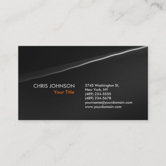 Trendy Stylish Gray Wave Pattern Business Card Visitenkarte (Vorderseite)