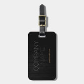 Trendy Stylish Gray Wood Company Name Gepäckanhänger (Vorderseite vertikal)