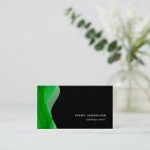 Trendy Stylish Green Black Modern Elegant Schlicht Visitenkarte (Stehend Vorderseite)