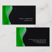 Trendy Stylish Green Black Modern Elegant Schlicht Visitenkarte (Vorne/Hinten)