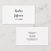 Trendy Stylish handschriftlich Beruflich Schlicht Visitenkarte (Vorne/Hinten)