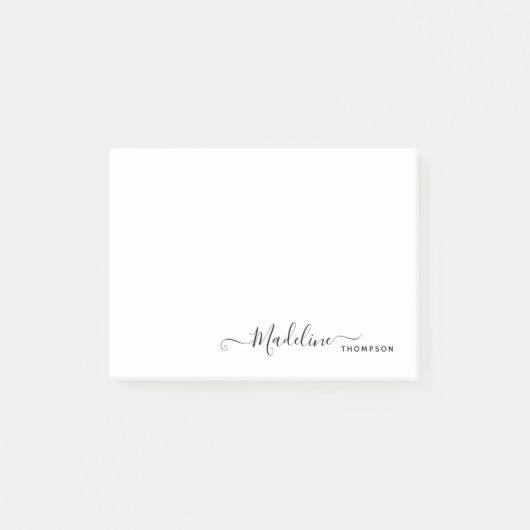 Trendy Stylish Modern Girly Script Black Post-it Klebezettel (Vorderseite)